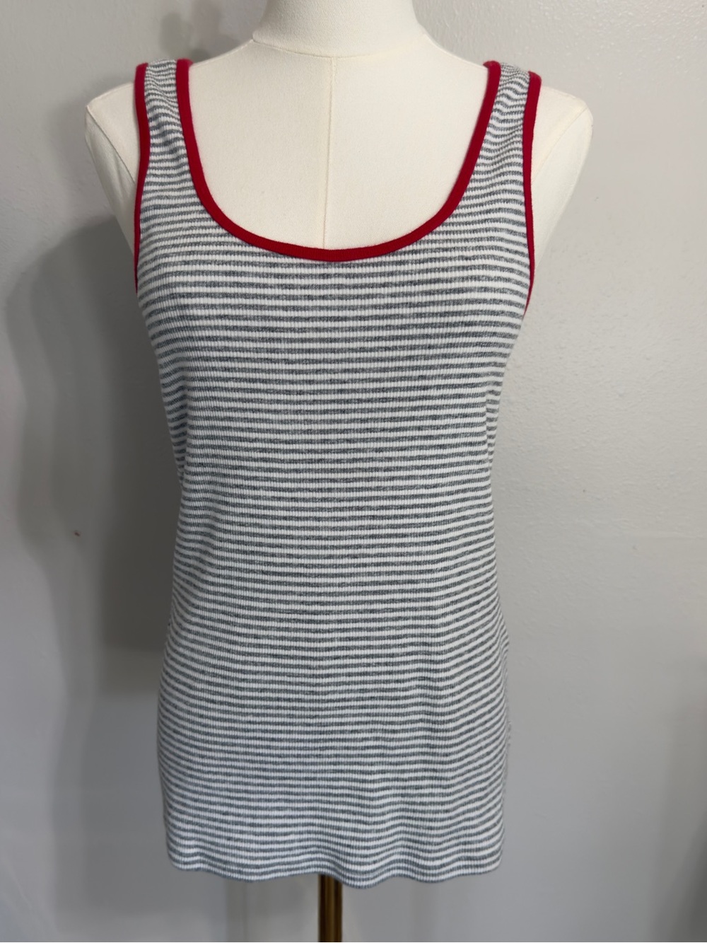 Levi's Essential Ribbed Striped Ringer Tank Top Contrast Trim